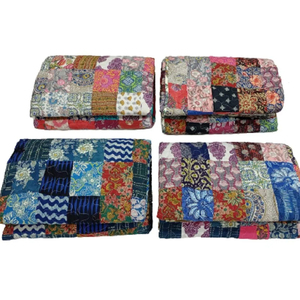Wholesale Lot of Indian Vintage Cotton Kantha Quilts Handmade Sari Kantha Throw Blankets Sun Dance Beautiful Bohemian <b>Bedding</b> Bl - Product Image 2