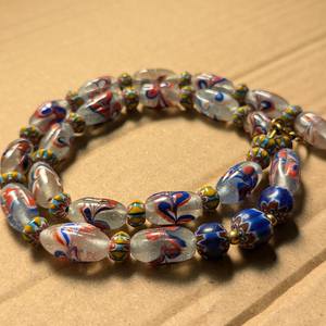 Wholesale Bulk Supply Exquisite Handcrafted Venetian Style <b>Crystal</b> <b>Lampwork</b> <b>Glass</b> <b>Beads</b> Vintage Floral Chevron Design - Product Image 1