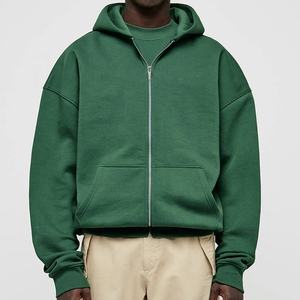 Sudadera con capucha unisex de gran tamaño y alta calidad con cremallera personalizada para ropa de invierno con logotipo estampado bordado para hombre - Product Image 4