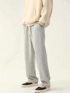 กางเกงวอร์มผู้ชายทรงตรงแบบลำลอง ผ้าขนสัตว์ ระบายอากาศได้ดี เป็นมิตรกับสิ่งแวดล้อม - Product Image 5