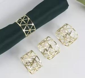 Luxury Look Handcrafted Metal Napkin Rings 4 Pcs Set Unique Designs Vibrant Dining <b>Cloth</b> Holder Weddings Hotel Tableware Decor - Product Image 6
