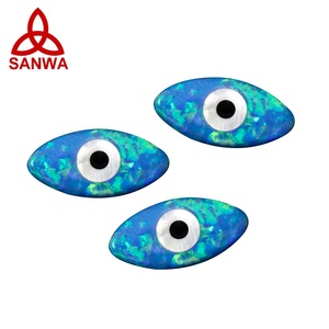 Giapponese Kyocera Lab Grown Opal Tear Drop Evil Eyes Bead Opal Charm su misura per accessori di gioielli in legno fatti a mano fai da te - Product Image 3