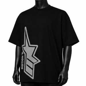 Camiseta gráfica extragrande OEM personalizada para hombre, de algodón de alta calidad, estilo urbano negro, corte holgado, camiseta al por mayor para hombre - Product Image 1