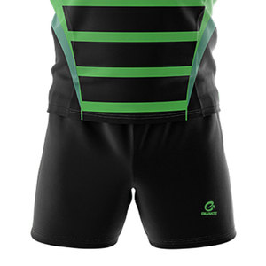 Vente en gros Nouveau style Personnalisé Imprimé Nom et numéro 100% Polyester Grande taille Maillot de rugby et short pour hommes - Product Image 5