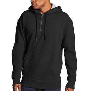 Ropa de calle personalizada 100% algodón peso pesado térmico 1/4 cuarto Zip estampado Sudadera con capucha pulóver 3D cuarto Zip impresión Sudadera con capucha para hombres - Product Image 1