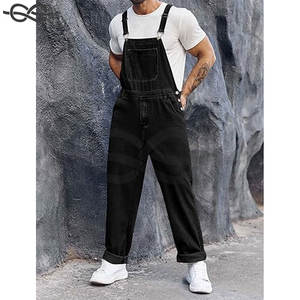 Salopette à bretelles en jean pour hommes Pantalon décontracté à coupe cintrée Bretelles réglables Combinaison de travail Vêtements d'extérieur - Product Image 3
