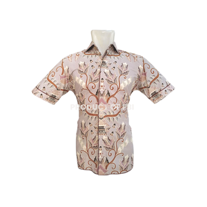 เสื้อบาติกสำหรับผู้ชาย, เสื้อพิมพ์ลายสไตล์อินโดนีเซียแขนสั้นลำลอง - Product Image 1