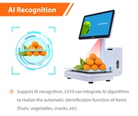 Anday Zhongji LS10 15.6 inci pengenalan AI layar sentuh sistem POS skala Label Supermarket buah semua dalam satu