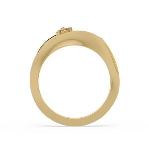 Anillo de compromiso moderno de oro puro de 14K con diamante cultivado en laboratorio de corte redondo, diseño de onda cruzada y giro abierto, para joyería fina de mujer - Product Image 3