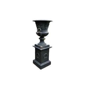 Pot de fleur d'urnes de jardin en métal de finition de nickel avec le piédestal pour le jardin extérieur - Product Image 6