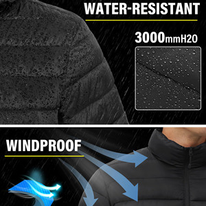 High Quality Long Sleeve <b>Jacket</b> For Men <b>Waterproof</b> Canvas Fashion Bright Zipper <b>Padded</b> Hoded Custom Logo Plus Size Men's <b>Jackets</b> - Product Image 4