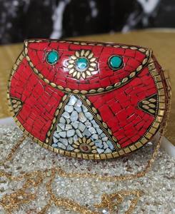 Bolso de mano de noche de lujo de moda informal con lentejuelas de hierro hecho a mano de alta calidad de la India - Product Image 2