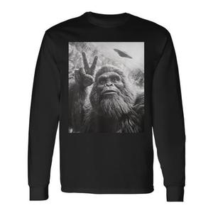 Maglietta a maniche lunghe Bigfoot Selfie Sasquatch Ufo - Product Image 1