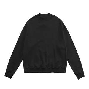 Pull-over en molleton 100% coton à demi-fermeture éclair pour hommes chemises à quart de fermeture éclair sweat-shirt court brodé à quart de fermeture éclair pulls - Product Image 1