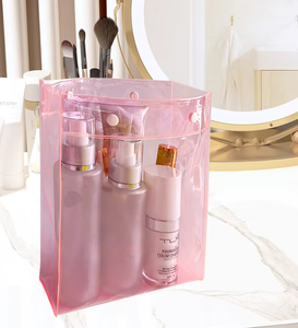 Custom Logo UV Printed Waterproof <b>Clear</b> PVC Cosmetic <b>Bag</b> | High Capacity Gusseted Travel <b>Toiletry</b> Organizer | Premium Makeup - Product Image 4