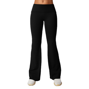 กางเกงเต้นรำเอวสูงสำหรับผู้หญิง วิ่งได้ แห้งเร็ว สไตล์ลำลอง ทรงขากระดิ่ง กางเกงเลกกิ้งกีฬา ทรงบาน รุ่นปี 2026 - Product Image 4