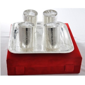 แก้วแชมเปญชุบเงินลายสลักแบบโบราณ ชุดภาชนะสำหรับงานแต่งงาน จำนวน 2 ใบ - Product Image 2