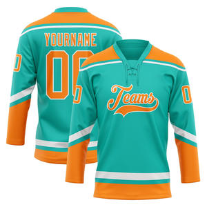 Conjunto personalizado de Jersey de hockey sobre hielo para adultos diseño reversible estampado de nombre de equipo tejido de poliéster duradero transpirable de secado rápido - Product Image 4