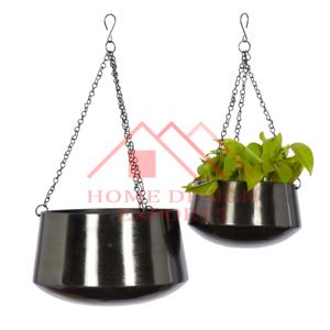 Aluminium <b>Antique</b> Gold Hanging Planter for Living Room Best Selling Latest Arrival Christmas Decor Hanging Planter Solid - Product Image 4