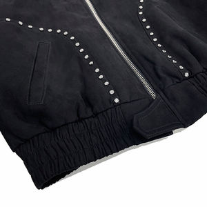 Haute rue mode personnalisé daim Bomber vestes hommes femmes qualité haute Rivets fermeture à glissière lavé automne hiver utilisation - Product Image 6