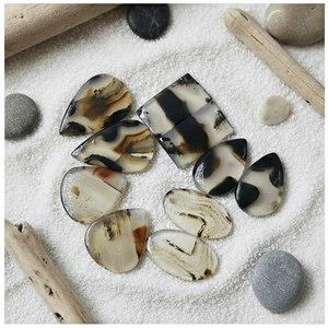 Vente en gros de pierres précieuses en agate de Montana naturelle, forme de paire, cabochon facetté, blanc et bleu, pierres précieuses en vrac pour la fabrication de bijoux fantaisie de haute qualité - Product Image 4