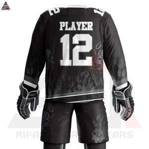 Tenues d'équipe de hockey sur glace unisexes en tissu doux de qualité supérieure, 100 % polyester, séchage rapide, sans couture, personnalisables - Product Image 5