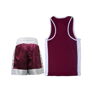 Logo personnalisé hommes boxe uniforme professionnel personnalisé compétition activités coup de pied boxe uniforme boxe gilet et ensemble short - Product Image 2