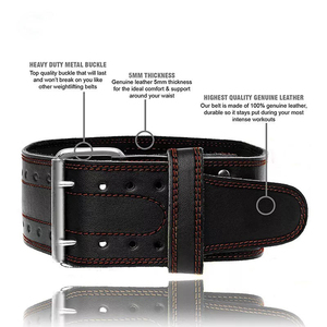 Ceinture de musculation en cuir véritable, ceinture d'entraînement de musculation, ceinture de sport, soutien lombaire, ceinture de musculation rembourrée de 4 pouces - Product Image 6