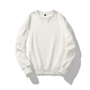 Sudadera de Forro Polar Unisex de Algodón en Blanco al por Mayor, Logotipo Personalizado Estampado, Sudadera Lisa Extra Grande con Cuello Redondo Personalizada para Hombre - Product Image 4