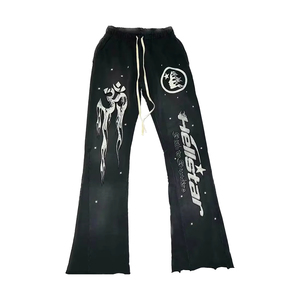 Custom Hip Hop <b>Flare</b> <b>Trousers</b> 100% Cotton Loose <b>Mens</b> Sweatpants Trending <b>Flare</b> Sweat Pants <b>Men</b> - Product Image 1