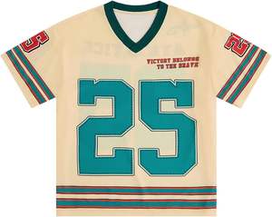 Premium hommes personnalisé Sport Jersey col en v T-Shirts décontracté à manches courtes unisexe goutte épaule conception T-Shirt pour hommes 2025 - Product Image 2