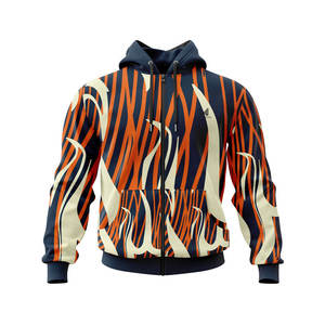 Sweat-shirt unisexe surdimensionné personnalisé, survêtement, sweat à capuche zippé, imprimé feu, vêtements de sport et décontractés pour hommes - Product Image 1