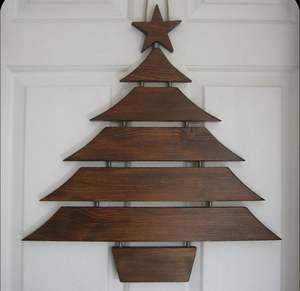 Arbre de Noël écologique fait à la main, décoration artisanale, cadeau, arbre en bois décoratif en cerisier, un arbre pour toutes les saisons - Product Image 1