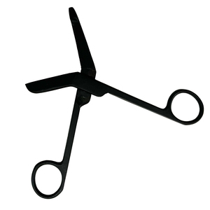 Ciseaux à pansements en acier inoxydable de qualité industrielle avec bord lisse/dentelé, design pliable pour électriciens - Product Image 5