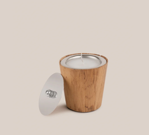 Bougie de cire en bois faite à la main dans un support en métal utilisé pour les festivals anniversaire mariage fête des pères fête des mères - Product Image 3