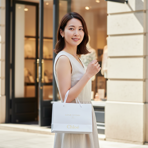 Custom Luxury <b>Gold</b> Foil Matte Embossed Laminated Eco-Friendly Biodegradable Sturdy Paper Shopping Bag UV Logo Printing Package - Product Image 2