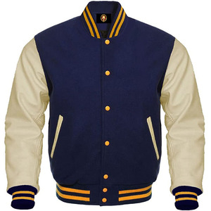 Veste Letterman surdimensionnée personnalisable pour hommes avec col montant High Street Style Automne Colorblock Motif OEM Design vierge - Product Image 3