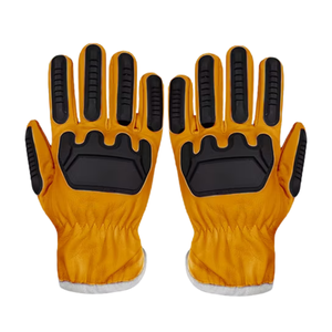 Gants de conduite thermiques en cuir de chèvre jaune avec paume en gel de cuir et TPR et doublure résistante aux coupures pour une utilisation en extérieur - Product Image 5