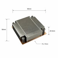 Pendingin CPU Pasif LGA115X 135W TDP Heatsink Ruang Uap 90x90x25.5mm untuk Motherboard Server Intel 1U Persegi
