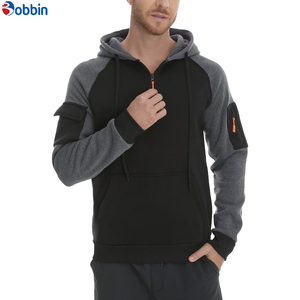 Sweat-shirt à capuche oversize pour homme, demi-zip, en polyester/coton, avec plusieurs poches, vêtement d'hiver - Product Image 4