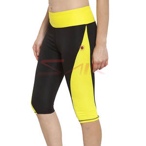 High Quality Women's Seamless Athletic <b>Capri</b> <b>Leggings</b> Drawstring Breathable Quick Dry Spandex/Polyester New Arrival Solid - Product Image 3