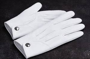 Gants de cérémonie et de smoking pour hommes, en coton blanc, pour cérémonie et uniforme - Product Image 5