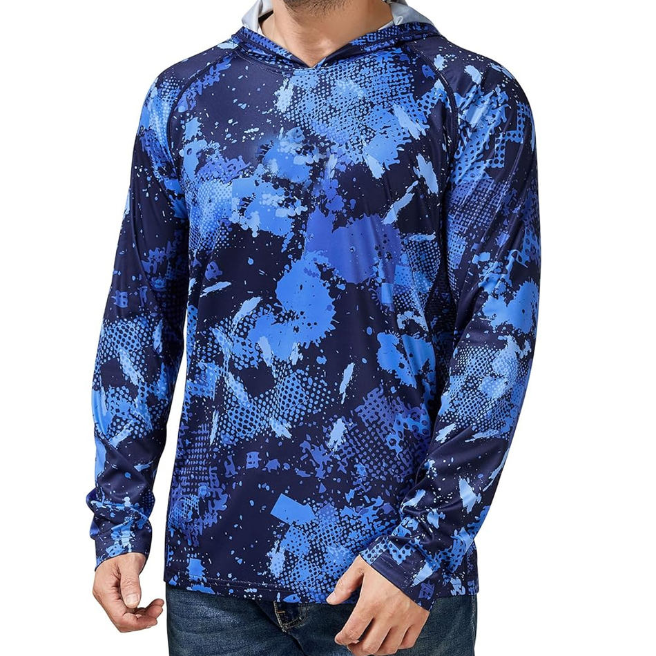 Chemise De Pêche Huk Homme S – Manches Longues – Bleu Camouflage – Occasion