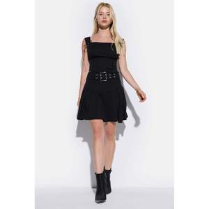 Jupe crayon et plissée décontractée style gothique pour femme de bureau, en polyester non tissé, au-dessus du genou, avec ceinture à la taille, naturelle - Product Image 1