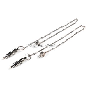 Péndulo de curación de Chakra de Karnak de plata para meditación espiritual Reiki, venta al por mayor, uso metafísico, péndulos de radiestesia curativa de Chakra - Product Image 2