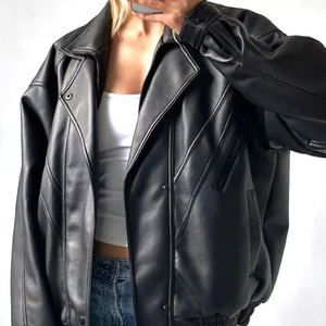 Veste en cuir pour femmes, best-seller, nouvelle mode, veste en cuir coupe-vent pour femmes - Product Image 3