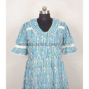 ชุดเดรสผ้าคอตตอนเนื้อนุ่มพิมพ์ลายดอกไม้คอวีของผู้หญิงชุดเดรสมิดิลายดอกไม้มีกระเป๋าธรรมชาติสมัยใหม่งานปาร์ตี้ฤดูใบไม้ผลิ/ฤดูร้อนงานแฮนด์เมด - Product Image 6