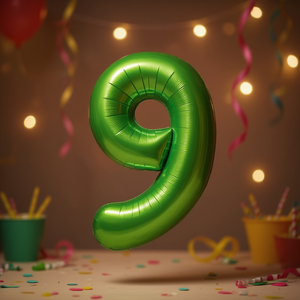 Palloncini Numero Verde N9 100 Cm, Confezione da 12 Pezzi per Feste - Product Image 3