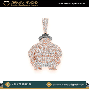 Diseño personalizado totalmente helado 925 Plata Sumo luchador deportes Collar personalizado Hip hop laboratorio crecido diamante Bling colgantes regalo - Product Image 4