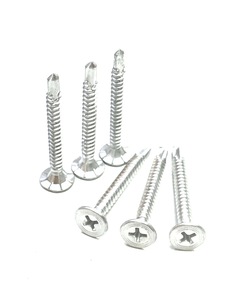 Tornillos Autoperforantes de Cabeza Plana de Acero Galvanizado de Taiwán, Rosca Gruesa, Métricos - Product Image 1